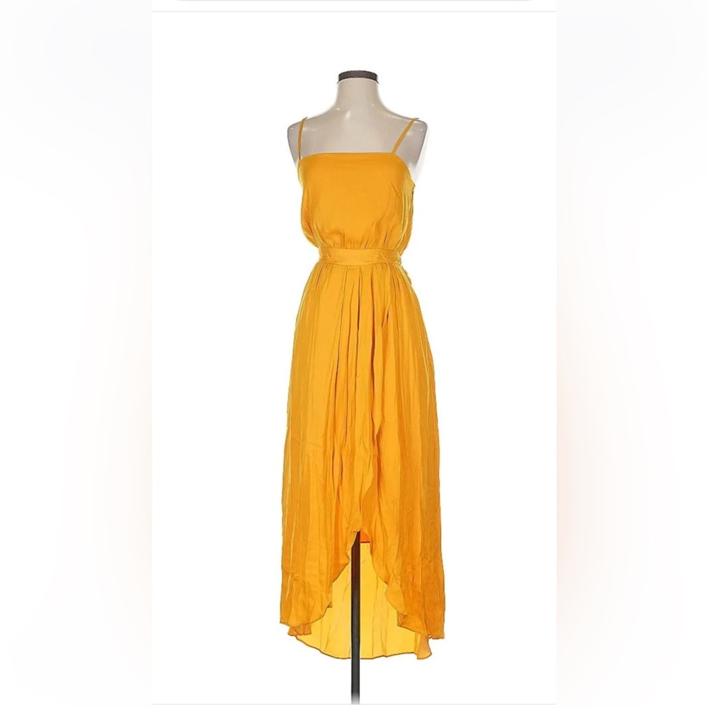 Modern Citizen Yellow Dress With A Wraparound Accent, Layered Skirt, Size Medium